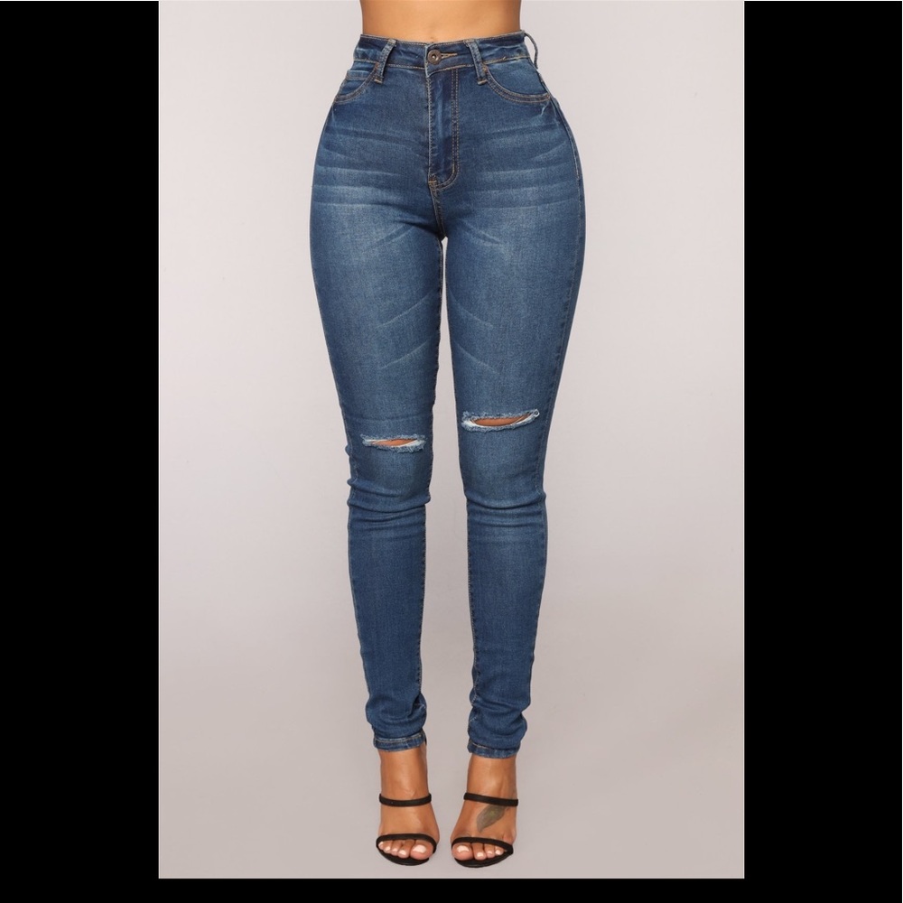 Fashion Nova Dark Denim High Rise Jeans